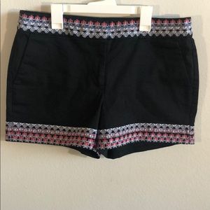 Loft shorts, black with blue/red floral detail